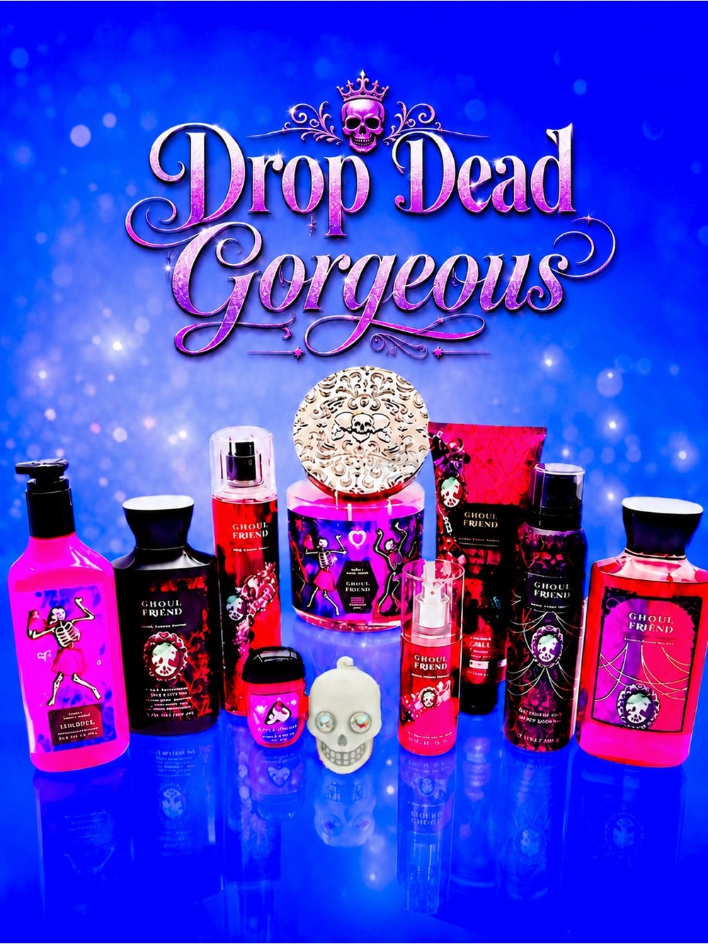 BBW Halloween 2024 Ghoul Friend 10 Pc Body Care Candle Skull Set